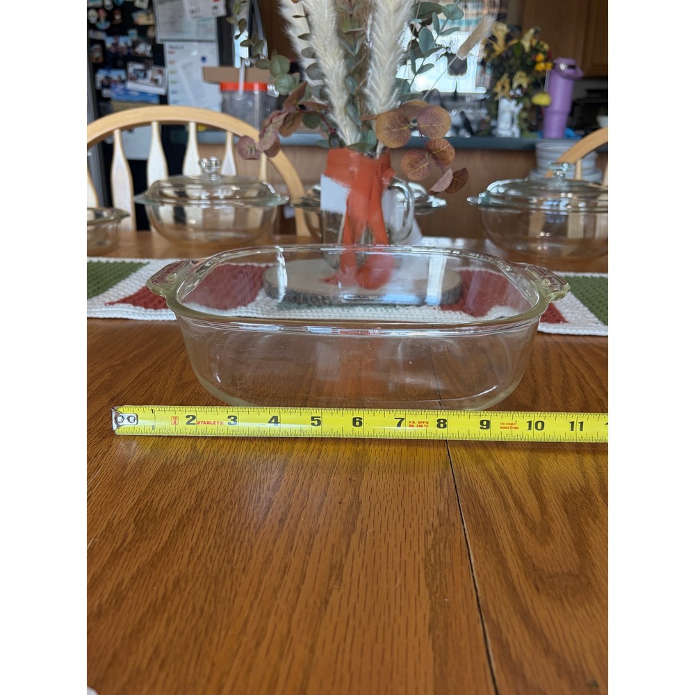 Vintage Fire-King Clear Glass 3 Qt Baking Dish 449 Rectangular Casserole USA